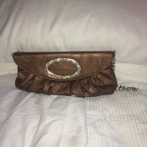 Beautiful brown clutch with diamond details